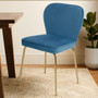 Tamzin Blue Velvet Curved Back Dining Chair