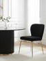 Tamzin Curved Black Gold Finish Dining Chair