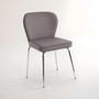 Tamzin Curved Mink Chrome Finish Dining Chair
