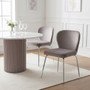 Tamzin Curved Mink Chrome Finish Dining Chair