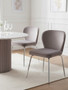 Tamzin Curved Mink Chrome Finish Dining Chair