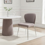 Tamzin Curved Mink Chrome Finish Dining Chair