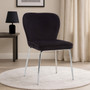 Tamzin Curved Black Chrome Finish Dining Chair