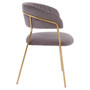 Tamzin Mink Channel Gold Finish Dining Chair