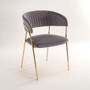 Tamzin Mink Velvet Channel Tufted Dining Chair
