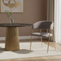 Tamzin Mink Velvet Channel Tufted Dining Chair