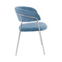 Tamzin Blue Channel Chrome Finish Dining Chair