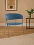 Tamzin Blue Channel Chrome Finish Dining Chair
