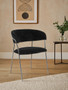 Tamzin Black Velvet Channel Tufted Dining Chair