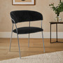 Tamzin Black Velvet Channel Tufted Dining Chair