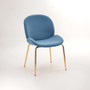 Tamzin Blue Velvet and Gold Finish Dining Chair