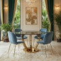 Tamzin Blue Velvet and Gold Finish Dining Chair