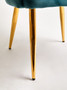 Tamzin Light Blue Velvet Quilted Dining Chair with Gold Finish Legs