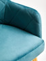 Tamzin Light Blue Velvet Quilted Dining Chair with Gold Finish Legs