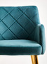Tamzin Light Blue Velvet Quilted Dining Chair with Gold Finish Legs