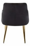 Tamzin Black Velvet Quilted Dining Chair with Gold Finish Legs