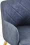 Tamzin Dark Grey Leather Effect Quilted Dining Chair with Gold Metal Legs