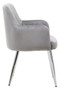 Tamzin Mink Velvet Quilted Dining Chair with Chrome Finish Legs