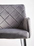 Tamzin Mink Velvet Quilted Dining Chair with Chrome Finish Legs