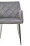 Tamzin Mink Velvet Quilted Dining Chair with Chrome Finish Legs