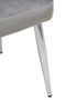 Tamzin Mink Velvet Quilted Dining Chair with Chrome Finish Legs