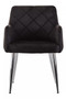 Tamzin Black Velvet Quilted Dining Chair with Chrome Finish Legs
