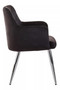 Tamzin Black Velvet Quilted Dining Chair with Chrome Finish Legs