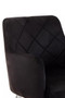 Tamzin Black Velvet Quilted Dining Chair with Chrome Finish Legs