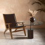 Rany Glass And Black Marble Side Table