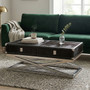 Kensington Townhouse Silver and Black Hair On Leather Coffee Table