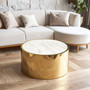 Carlox Round Gold and Marble Effect Coffee Table