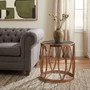 Tula Round Side Table With Leaf Base