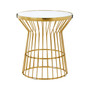 Tula Gold Finish Corset Base Side Table