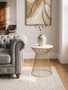 Tula Gold Finish Corset Base Side Table