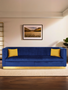 Opal 3 Seat Deep Blue Sofa