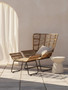Manado Natural Rattan Lounge Chair And Footstool