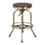 Gator Ash Wood Seat Metallic Stool