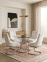 Anzio Hourglass Dining Table with Clear Glass and Silver Base
