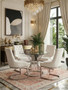 Anzio Hourglass Dining Table with Clear Glass and Silver Base