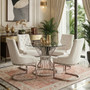 Anzio Hourglass Dining Table with Clear Glass and Silver Base