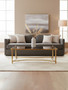 Ackley Gold Coffee Table with Black Glass