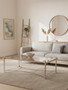 Ackley Silver Coffee Table with Clear Glass