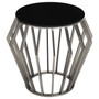 Ackley Black and Silver Round Side Table.