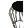 Ackley Black and Silver Round Side Table.