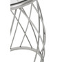 Ackley Clear Glass and Silver Frame Round Side Table.