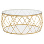 Ackley Clear Glass and Gold Frame Round Coffee Table.