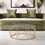 Ackley Gold Round Coffee Table with Clear Glass