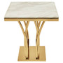 ARENZA WHITE MARBLE AND TITAN GOLD SIDE TABLE.
