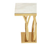 ARENZA WHITE MARBLE AND TITAN GOLD SIDE TABLE.
