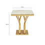 Arenza White Marble And Gold Side Table